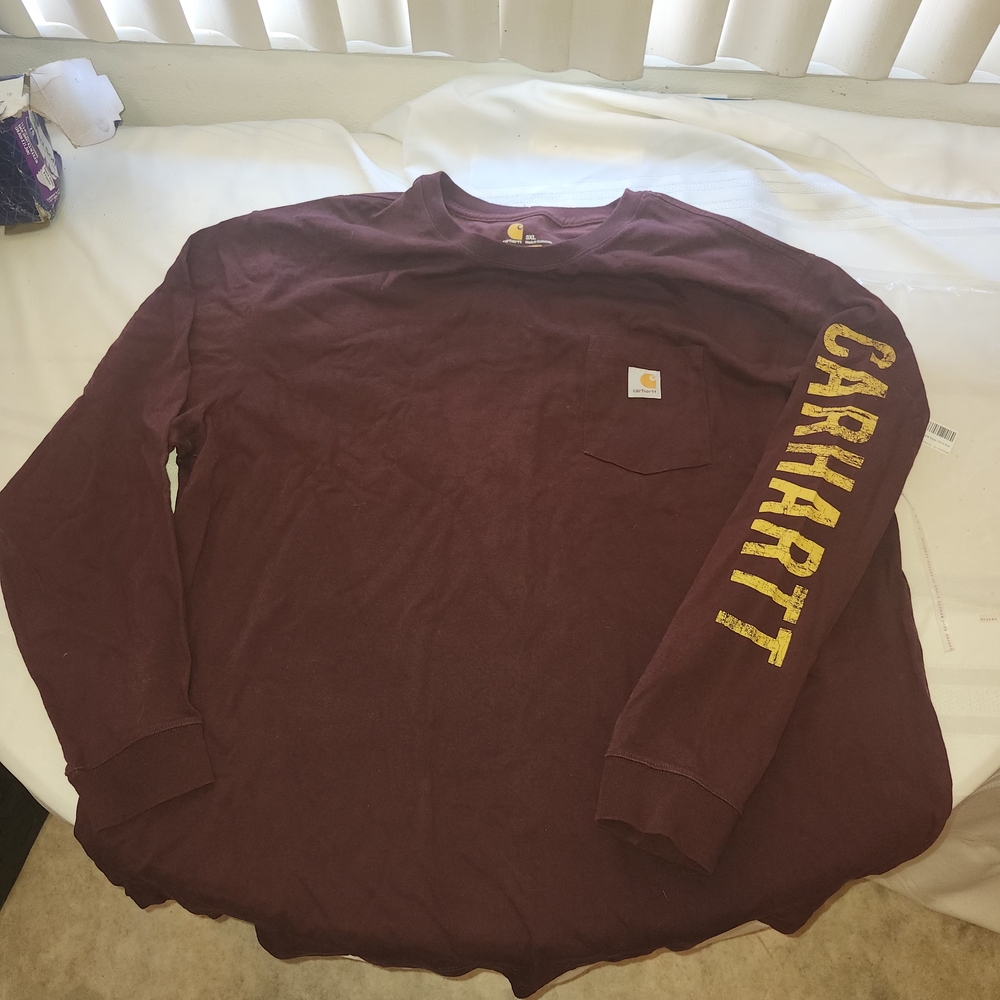 Carhartt Men's Maroon Long Sleeve Shirt